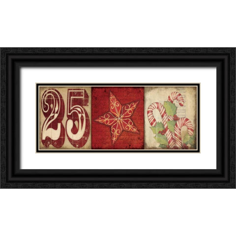 Holiday 3 Patch II Black Ornate Wood Framed Art Print with Double Matting by Marrott, Stephanie