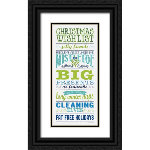 Wish List Black Ornate Wood Framed Art Print with Double Matting by Marrott, Stephanie