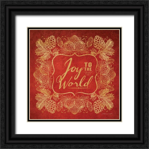 Joy to the World Black Ornate Wood Framed Art Print with Double Matting by Marrott, Stephanie
