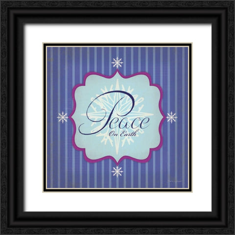 Peace Black Ornate Wood Framed Art Print with Double Matting by Marrott, Stephanie