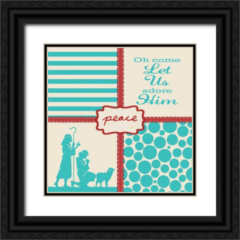 Adore Him Black Ornate Wood Framed Art Print with Double Matting by Marrott, Stephanie