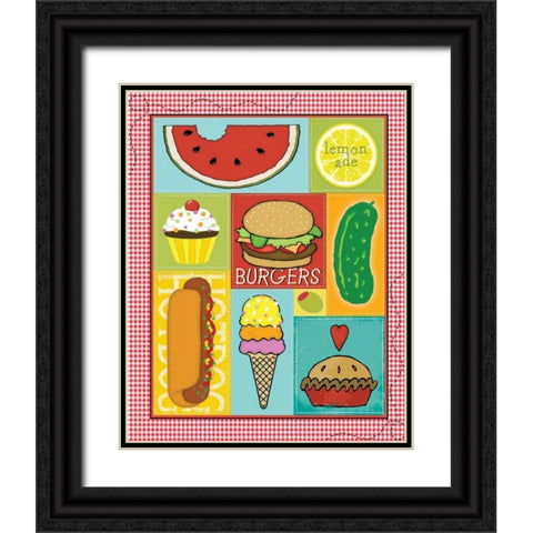 Picnic Food Black Ornate Wood Framed Art Print with Double Matting by Marrott, Stephanie