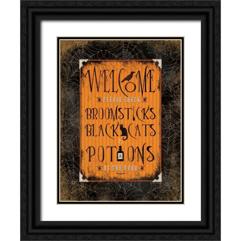 Welcome   Black Ornate Wood Framed Art Print with Double Matting by Marrott, Stephanie