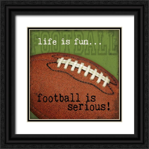Football Black Ornate Wood Framed Art Print with Double Matting by Marrott, Stephanie