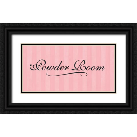 Powder Room Black Ornate Wood Framed Art Print with Double Matting by Marrott, Stephanie