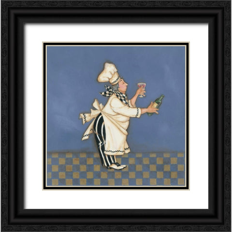 Wine Chef Black Ornate Wood Framed Art Print with Double Matting by Marrott, Stephanie
