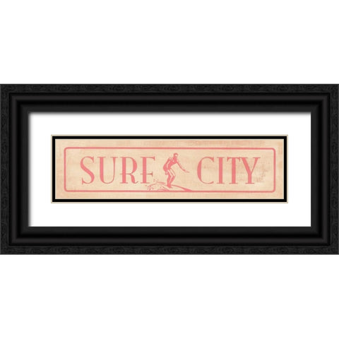 Surf City Black Ornate Wood Framed Art Print with Double Matting by Marrott, Stephanie