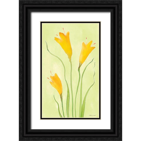 Buttercups Black Ornate Wood Framed Art Print with Double Matting by Marrott, Stephanie