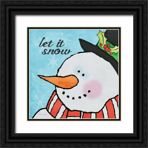 Snowman I  Black Ornate Wood Framed Art Print with Double Matting by Marrott, Stephanie