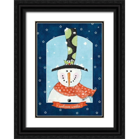 Winter Welcome Black Ornate Wood Framed Art Print with Double Matting by Marrott, Stephanie