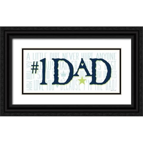 #1 Dad II Black Ornate Wood Framed Art Print with Double Matting by Marrott, Stephanie