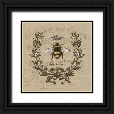 Laurel on Burlap Black Ornate Wood Framed Art Print with Double Matting by Marrott, Stephanie