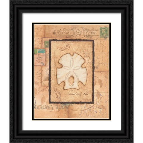 Sand Dollar Black Ornate Wood Framed Art Print with Double Matting by Marrott, Stephanie