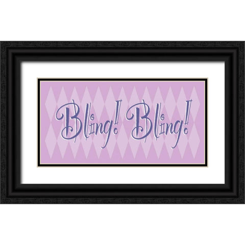 Bling Bling Black Ornate Wood Framed Art Print with Double Matting by Marrott, Stephanie