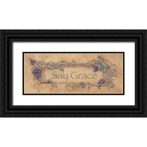 Say Grace Black Ornate Wood Framed Art Print with Double Matting by Marrott, Stephanie
