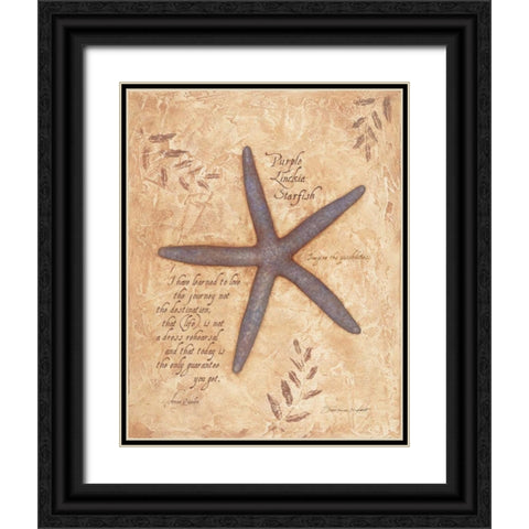 Starfish Black Ornate Wood Framed Art Print with Double Matting by Marrott, Stephanie