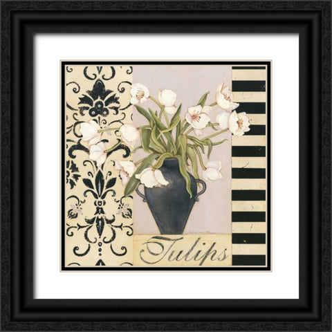 Tulips Black Ornate Wood Framed Art Print with Double Matting by Marrott, Stephanie