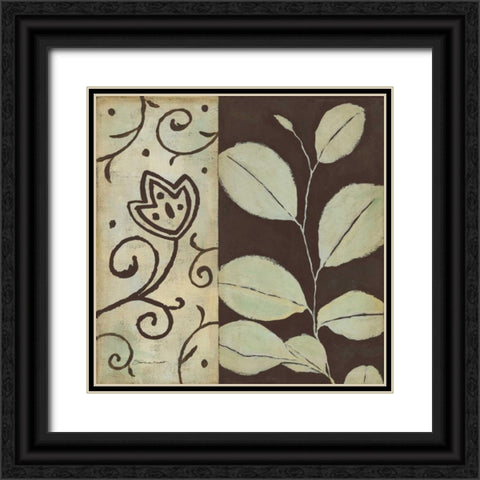 Brown Leaf I Black Ornate Wood Framed Art Print with Double Matting by Marrott, Stephanie