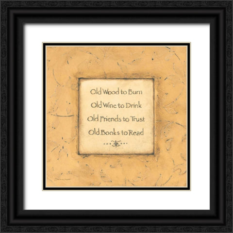Old Wood to Burn Black Ornate Wood Framed Art Print with Double Matting by Marrott, Stephanie
