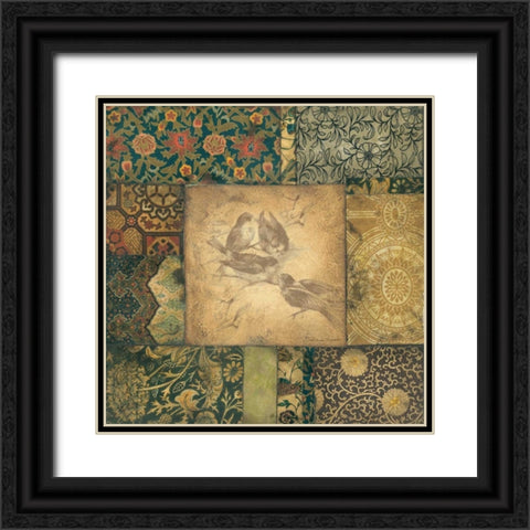 Avian Tapestry II Black Ornate Wood Framed Art Print with Double Matting by Marrott, Stephanie