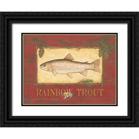 Rainbow Trout Black Ornate Wood Framed Art Print with Double Matting by Marrott, Stephanie
