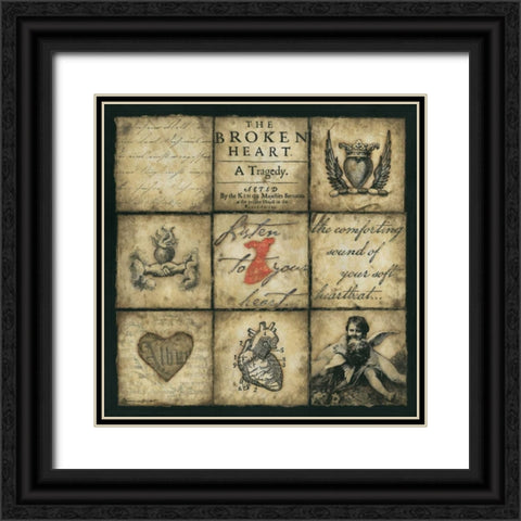 Listen to Your Heart Black Ornate Wood Framed Art Print with Double Matting by Marrott, Stephanie