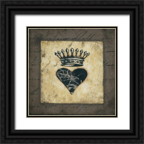 Heart Crown Black Ornate Wood Framed Art Print with Double Matting by Marrott, Stephanie