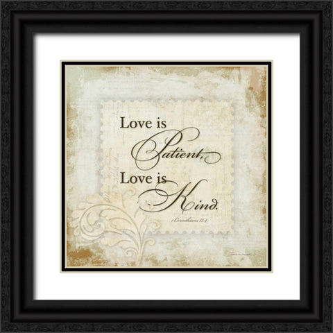 Love Is Black Ornate Wood Framed Art Print with Double Matting by Marrott, Stephanie