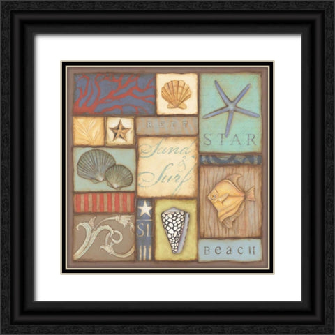 Sand and Surf Black Ornate Wood Framed Art Print with Double Matting by Marrott, Stephanie