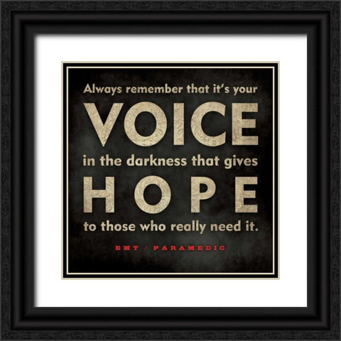 EMT Voice Black Ornate Wood Framed Art Print with Double Matting by Marrott, Stephanie