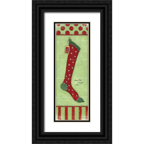 Stocking III Black Ornate Wood Framed Art Print with Double Matting by Marrott, Stephanie