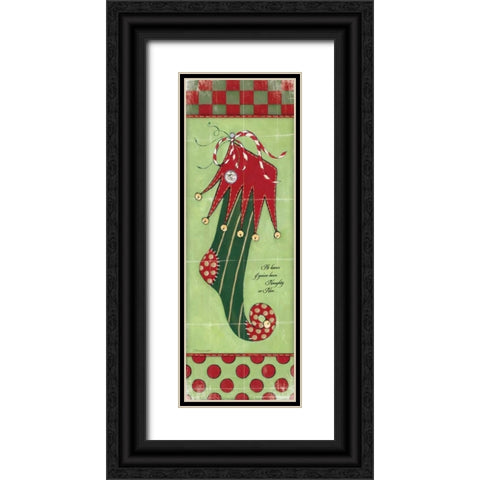 Stocking IV Black Ornate Wood Framed Art Print with Double Matting by Marrott, Stephanie