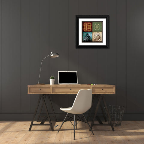 Holiday Patch IV Black Ornate Wood Framed Art Print with Double Matting by Marrott, Stephanie