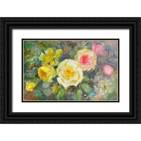 Still Life #6 Black Ornate Wood Framed Art Print with Double Matting by Stevens, Allayn