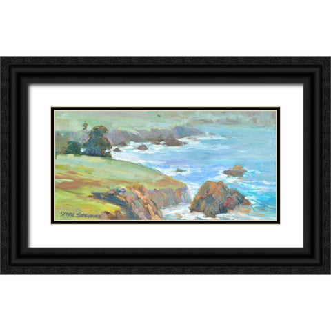 Ragged Cliffs Black Ornate Wood Framed Art Print with Double Matting by Stevens, Allayn
