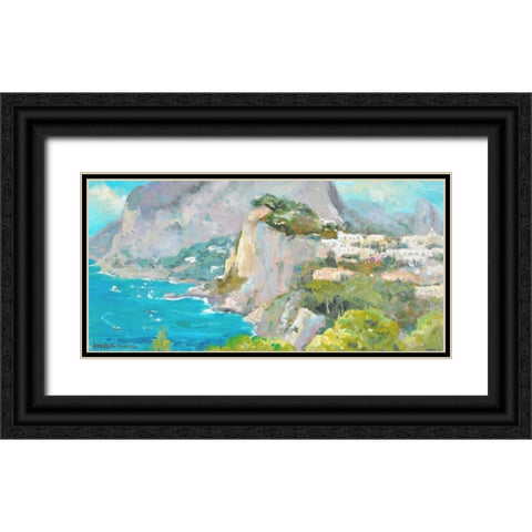 Almalfi Coast Black Ornate Wood Framed Art Print with Double Matting by Stevens, Allayn