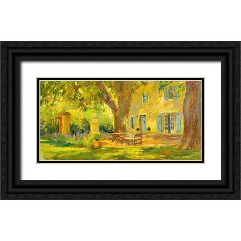 Italian Villa Black Ornate Wood Framed Art Print with Double Matting by Stevens, Allayn