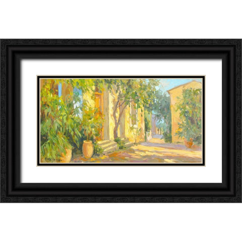 Villa Entrance Black Ornate Wood Framed Art Print with Double Matting by Stevens, Allayn