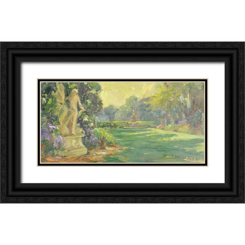 Lake Region Black Ornate Wood Framed Art Print with Double Matting by Stevens, Allayn