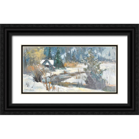 Winter Creek Black Ornate Wood Framed Art Print with Double Matting by Stevens, Allayn