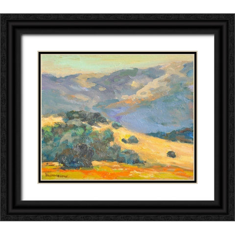 Hillside Black Ornate Wood Framed Art Print with Double Matting by Stevens, Allayn