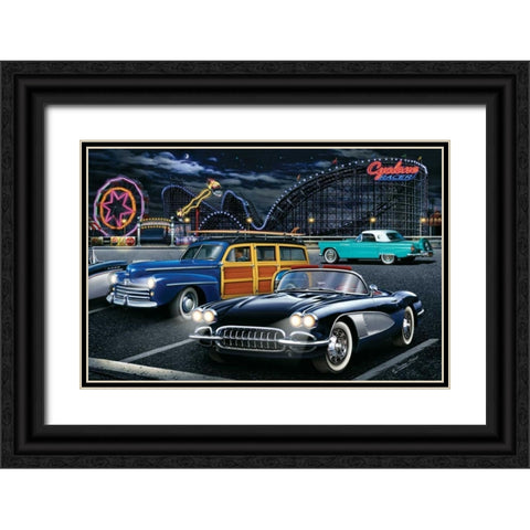 Cyclone Racer Black Ornate Wood Framed Art Print with Double Matting by Flint, Helen