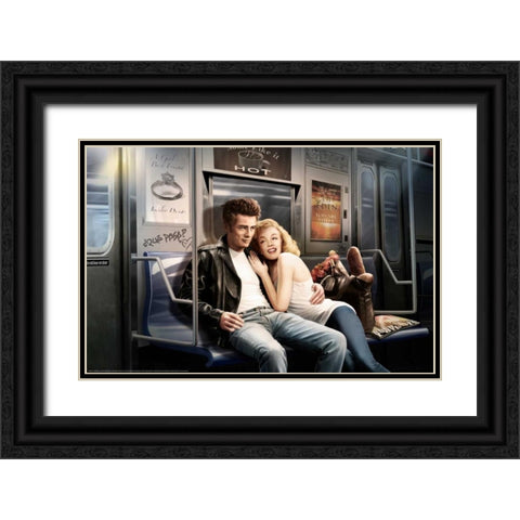 Subway Black Ornate Wood Framed Art Print with Double Matting by Brando, JJ