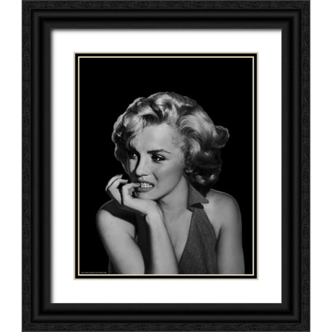 The Thinker - Marilyn Monroe Black Ornate Wood Framed Art Print with Double Matting by Michael, Jerry