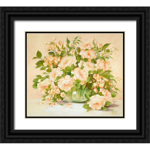 Medley In Pastel Black Ornate Wood Framed Art Print with Double Matting by Fasani
