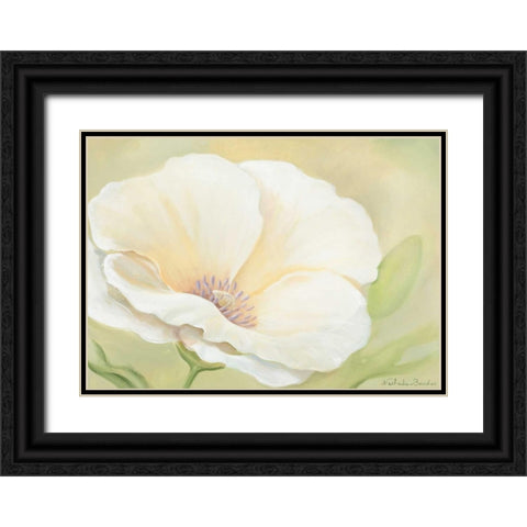 White flower II Black Ornate Wood Framed Art Print with Double Matting by Boucher, Nathalie