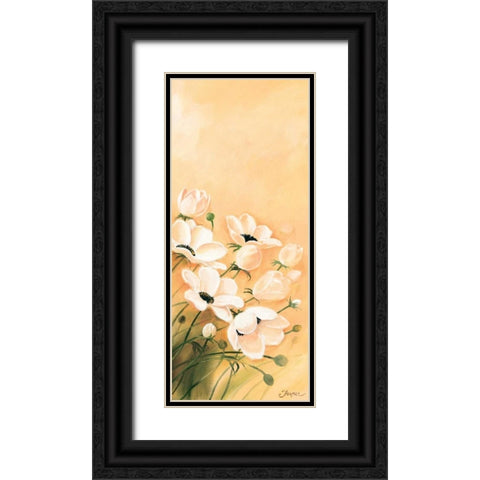 White poppies 3-3 Black Ornate Wood Framed Art Print with Double Matting by Jasper