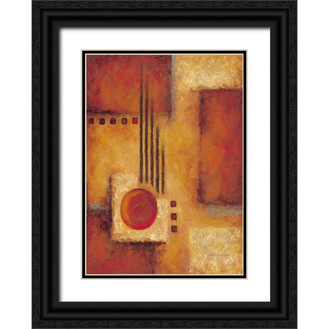 Orange I Black Ornate Wood Framed Art Print with Double Matting by Kaufman, Judy