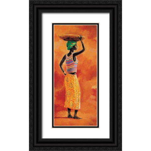 African beauty 1-3 Black Ornate Wood Framed Art Print with Double Matting by Renee