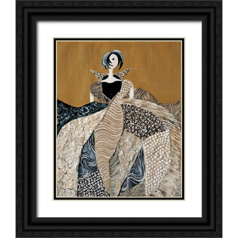 Fashion lady I Black Ornate Wood Framed Art Print with Double Matting by Hedy